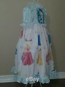 #121 ADULT Costume BABY SISSY Disney PRINCESS Ballgown Dress withBonnet ABDL