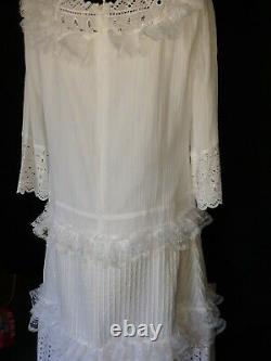 #153 New all WHITE LACE fancy Party Dress WEDDING Adult SIZE Baby ABDL SISSY