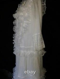 #153 New all WHITE LACE fancy Party Dress WEDDING Adult SIZE Baby ABDL SISSY