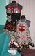 3 Pc Black & Red Cherry Apron Set For Adult, Child & American Girl Doll Agaps19