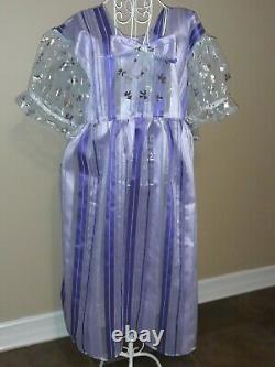 #90 New Costume Purple SILK FANCY PARTY DRESS sz 3x/4x adult baby Sissy ABDL