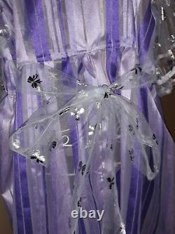 #90 New Costume Purple SILK FANCY PARTY DRESS sz 3x/4x adult baby Sissy ABDL