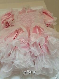 ADULT BABY SISSY PINK SATIN FRILLY RUFFLE DRESS 35 Long 42 Bust. By BBT