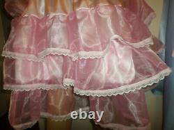 ADULT BABY SISSY PINK SATIN and ORGANZA PRETTY FRILLY BABY DOLL DRESS 46