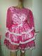Adult Baby Sissy Pink Lace Pretty Frilly Ruffle Dress 46 Puffed Sleeves