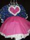 Adult Baby Sissy Pink Heart Flower Party Dress With Matching Panties