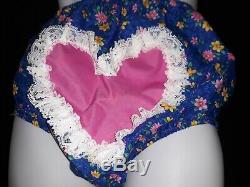 ADULT BABY SISSY Pink Heart Flower Party Dress with Matching Panties