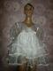 Adult Baby Sissy White Satin Organza Pretty Baby Doll Dress 52 Chest 26 Long