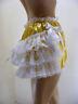 Adult Baby Sissy Yellow Satin Lace Ruffle Diaper Cover Panties Withproof Locking