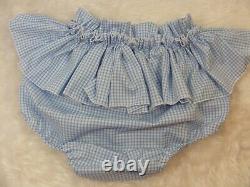 ADULT BABY SISSY blue small gingham DIAPER COVER PANTIES OPT LININGS