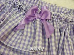 ADULT BABY SISSY lilac med gingham DIAPER COVER PANTIES OPT LININGS