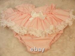 ADULT BABY SISSY pink cotton DIAPER nappy COVER PANTIES OPT LININGS cosplay