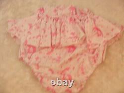 ADULT BABY SISSY white pink fairies DIAPER nappie COVER PANTIES OPT LININGS