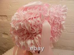 ADULT BABY all satin SISSY BONNET Over the top ultimate premium sissy lingerie