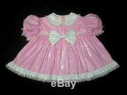 ADULT SISSY BABY BOW DRESS SET baby pink(MITTS, BONNET & BOOTIES)