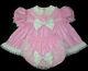 Adult Sissy Baby Pvc Ruffles Dress Full Set Baby Pink (mitts, Bonnet & Booties)