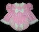Adult Sissy Baby Pvc Ruffles Dress Set Baby Pink(mitts, Bonnet & Booties)