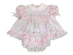 ADULT SISSY BABY SATIN BABY DRESS pink