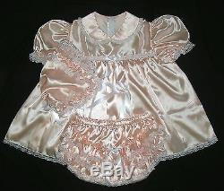 ADULT SISSY BABY SHIMMERING SATIN DRESS pearl beach