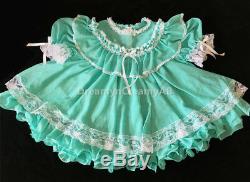 ADULT SISSY FRENCH BABY CHIFFON DRESS Lavender Green