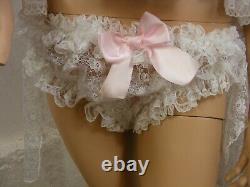 ADULT baby sissy satin with rolled hem edge cami & knickers set
