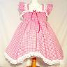 All Sizes £45 Adult Baby Sissy Dress Cosplay Abdl Gingham Frilly Fancy Bonnet