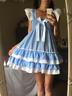 All Sizes 55gbp Adult Baby Sissy Abdl Blue Or Pink Gingham Frilly Dress Cosplay