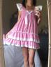 All Sizes 55gbp Adult Baby Sissy Abdl Pink Or Blue Gingham Frilly Dress Cosplay