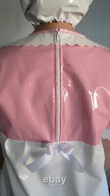 Adult Baby Bear Romper & Bear Bonnet White Pvc Adult Baby Abdl