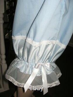 Adult Baby Blue Pantaloons Extra Long sissy Bloomers nylon cotton lace Lolita UK