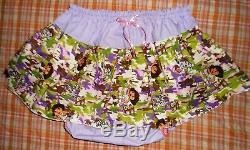 Adult Baby Doll Sissy Dress And Attach Skirt Diaper Cover Set