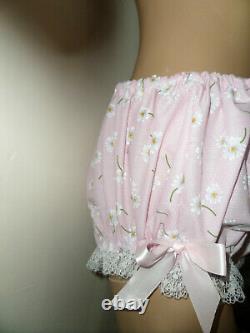 Adult Baby Doll Sissy Pink Satin + Daisy Dress 44 + Pants Set