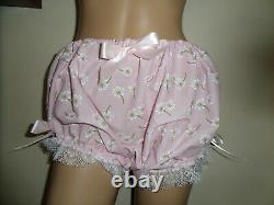 Adult Baby Doll Sissy Pink Satin + Daisy Dress 52 + Pants Set