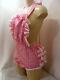 Adult Baby Gingham Sissy Ruffle Bum Romper Sun Suit Dungarees Fancy Dress