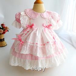 Adult Baby Girl maid Sissy Pink Mini Dress Cosplay Costumes Tailor-made