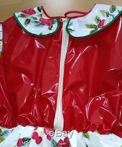 Adult Baby Kleid Dress Windelhose Sissy PVC LACK Diaper Plastik Spreizhose Rot