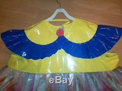 Adult Baby Kleid Gelb Windelhose Sissy PVC LACK Diaper Plastik Disney Dress L-XL