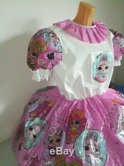 Adult Baby Kleid INTEGRIERTE Windelhose Sissy PVC LACK Diaper PRINZESSIN PLASTIK