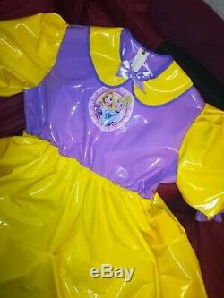 Adult Baby Kleid INTEGRIERTE Windelhose Sissy PVC LACK Diaper Plastik L-XL