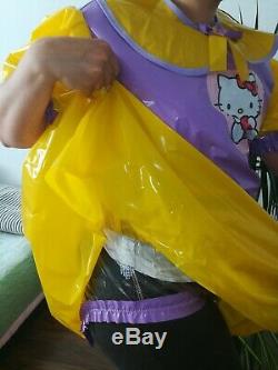 Adult Baby Kleid INTEGRIERTE Windelhose Sissy PVC LACK Diaper Plastik L-XL