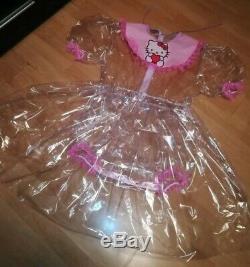 Adult Baby Kleid Rosa INTEGRIERTE Windelhose Sissy PVC LACK Diaper Plastik L-XL