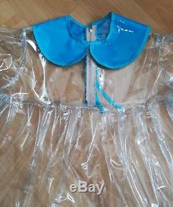 Adult Baby Kleid Sissy PVC LACK Diaper Plastik Glasklar TRANSPARENT WEICH GR. XL