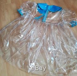 Adult Baby Kleid Sissy PVC LACK Diaper Plastik Glasklar TRANSPARENT WEICH GR. XL