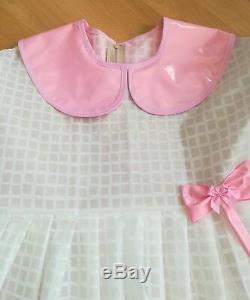 Adult Baby Kleid Sissy PVC LACK Diaper Plastik WEI TRANSPARENT WEICH GR. XL