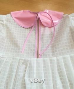 Adult Baby Kleid Sissy PVC LACK Diaper Plastik WEI TRANSPARENT WEICH GR. XL