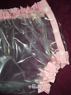 Adult Baby Kleid Windelhose Gummihose Sissy PVC LACK Diaper Plastik HALLO KITTY