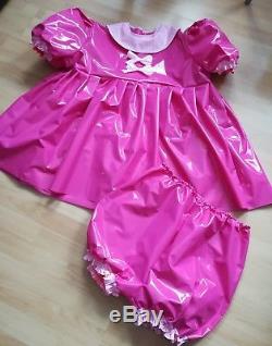 Adult Baby Kleid Windelhose Gummihose Sissy PVC LACK LATEX GUMMI ZOFE Plastik XL