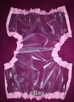 Adult Baby Kleid Windelhose Gummihose Sissy PVC LACKPlastik HALLO KITTY XS- S