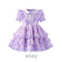 Adult Baby Maid Sissy sexy Girl Purple mini dress Cosplay Costumes Tailor-made