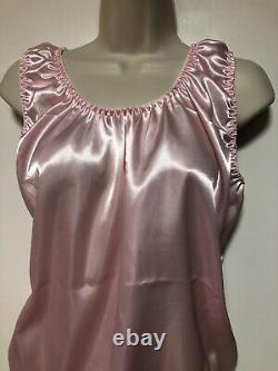 Adult Baby Romper pink silky satin Sissy Playsuits For men Chest 44